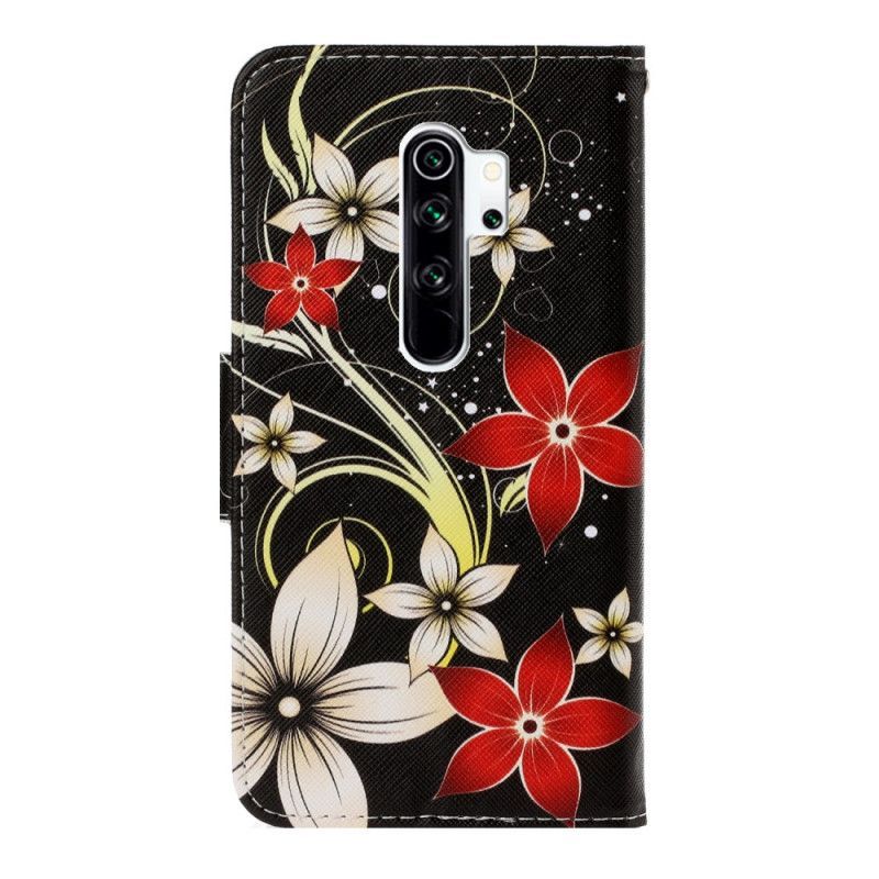 Flipové Pouzdro Na Xiaomi Redmi Note 8 Pro Barevné Řemínkové Květiny