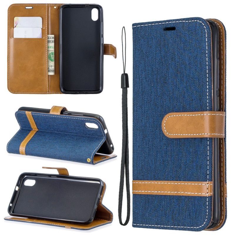 Flipové Pouzdro Xiaomi Redmi 7a Řemínek S Látkovým A Koženým Efektem