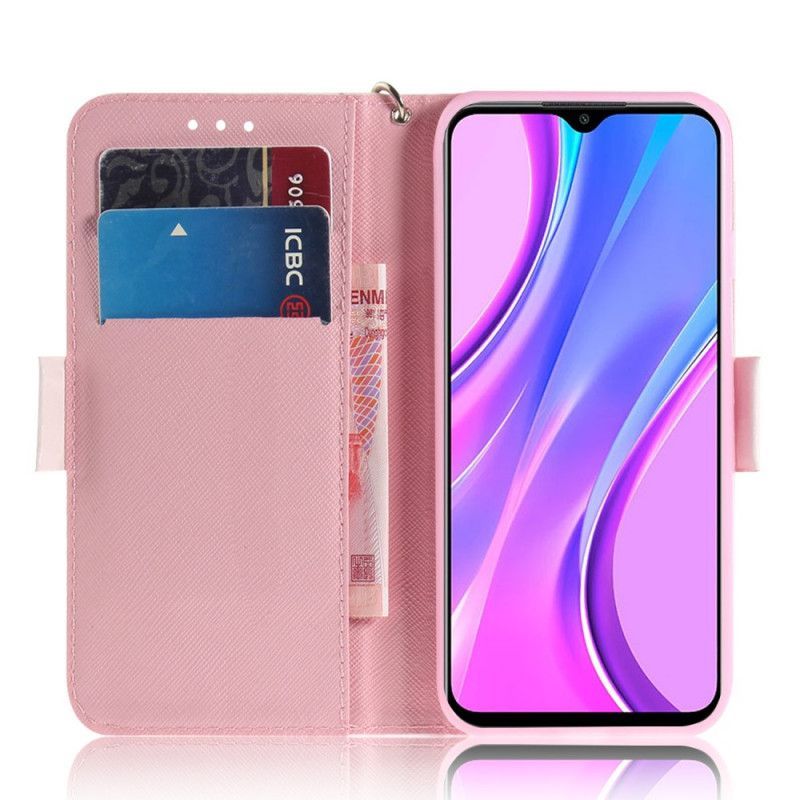 Flipové Pouzdro Xiaomi Redmi 9 Pásek Lásky Pandy