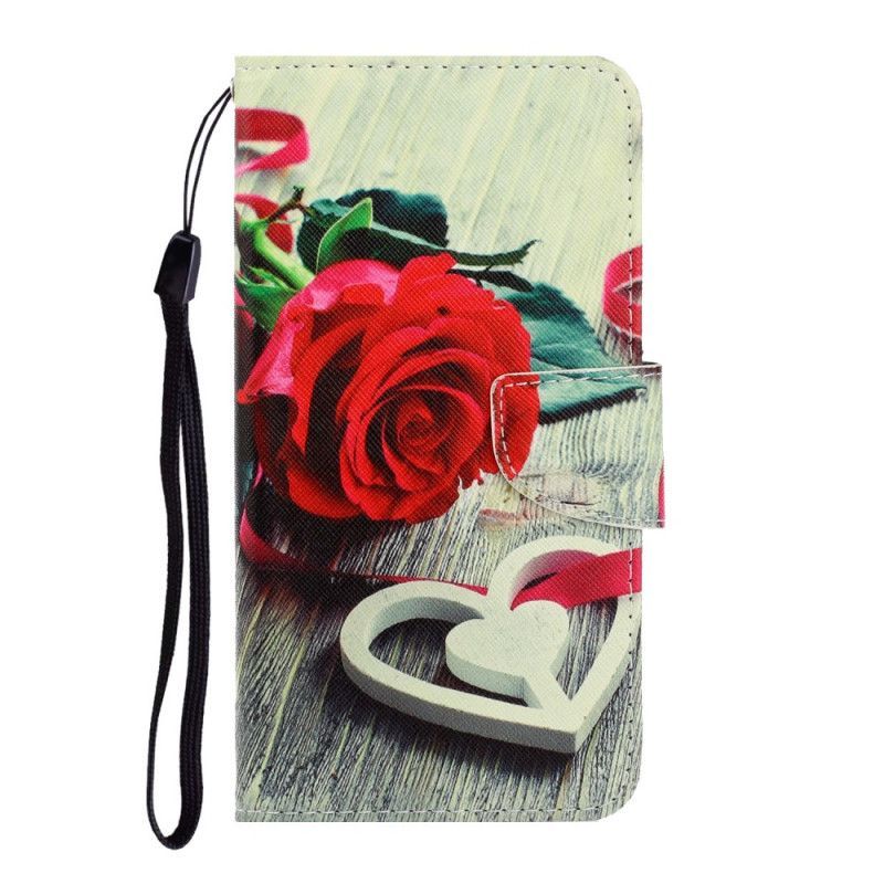Flipové Pouzdro Xiaomi Redmi 9 Romantická Růže S Řemínkem