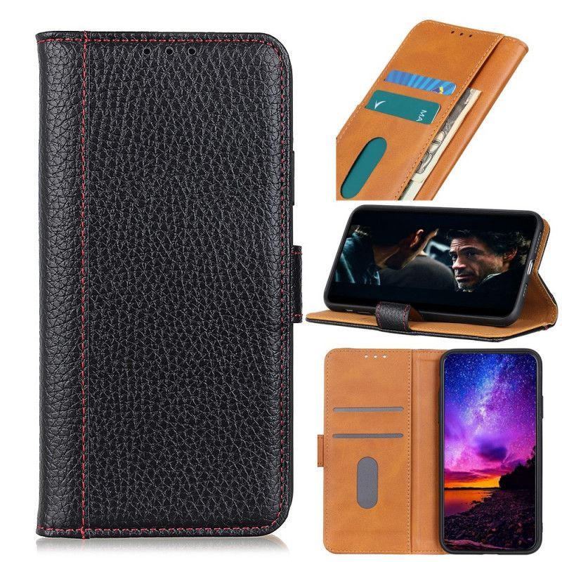 Flipové Pouzdro Xiaomi Redmi 9a Prošívání S Efektem Kůže Litchi