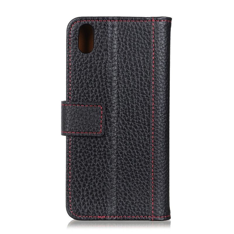 Flipové Pouzdro Xiaomi Redmi 9a Prošívání S Efektem Kůže Litchi