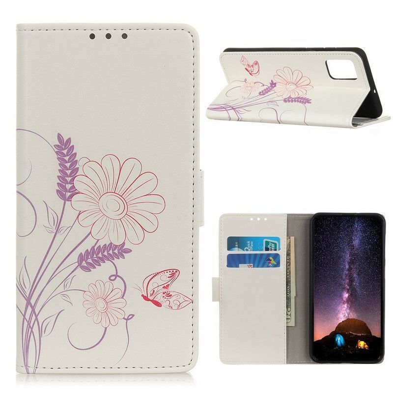 Flipové Pouzdro Xiaomi Redmi 9t Design Motýlů A Květin