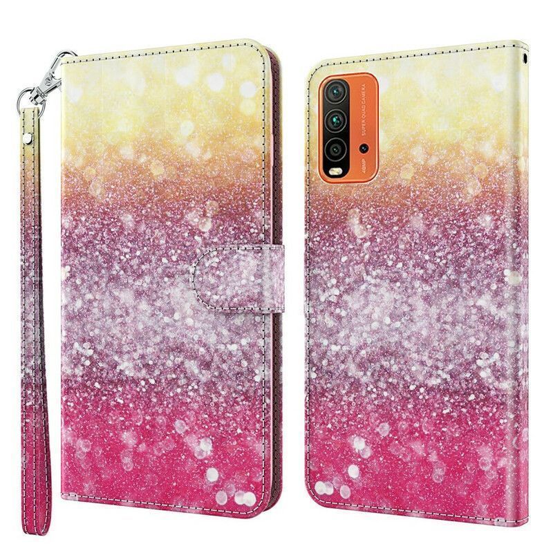 Flipové Pouzdro Xiaomi Redmi 9t Purpurový Třpytivý Gradient