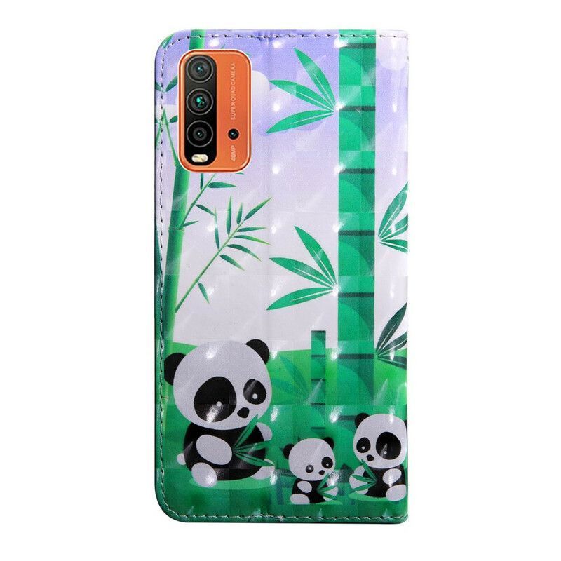 Flipové Pouzdro Xiaomi Redmi 9t Světlé Bodové Pandy