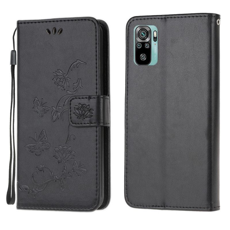 Flipové Pouzdro Xiaomi Redmi Note 10 / Note 10s Motýli A Květiny
