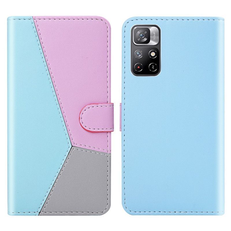 Flipové Pouzdro Xiaomi Redmi Note 11 / Poco M4 Pro 5g Efekt Tříbarevné Kůže