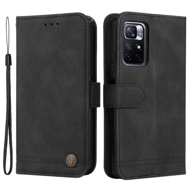 Flipové Pouzdro Xiaomi Redmi Note 11 / Poco M4 Pro 5g Nýt A Řemínek Z Umělé Kůže
