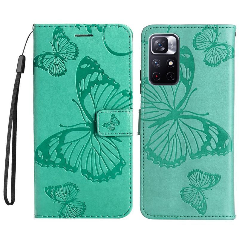 Flipové Pouzdro Xiaomi Redmi Note 11 / Poco M4 Pro 5g Obří Řemenoví Motýli