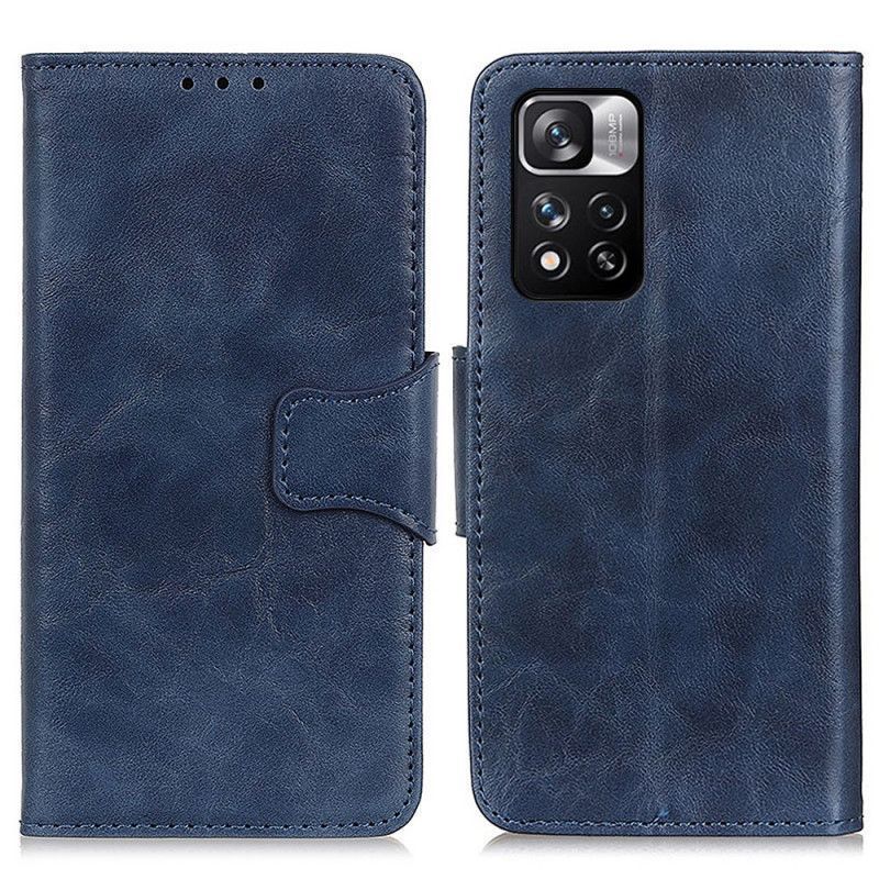 Flipové Pouzdro Xiaomi Redmi Note 11 Pro / Note 11 Pro Plus Oboustranná Spona Z Dělené Kůže