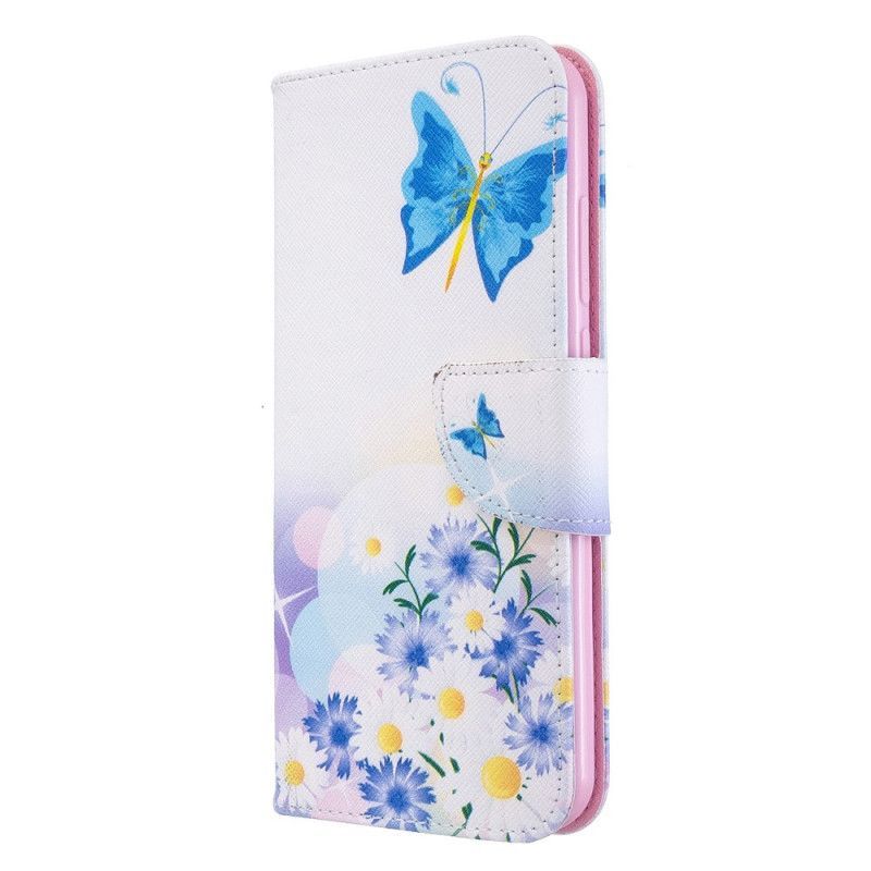 Flipové Pouzdro Xiaomi Redmi Note 8t Malovaní Motýli A Květiny