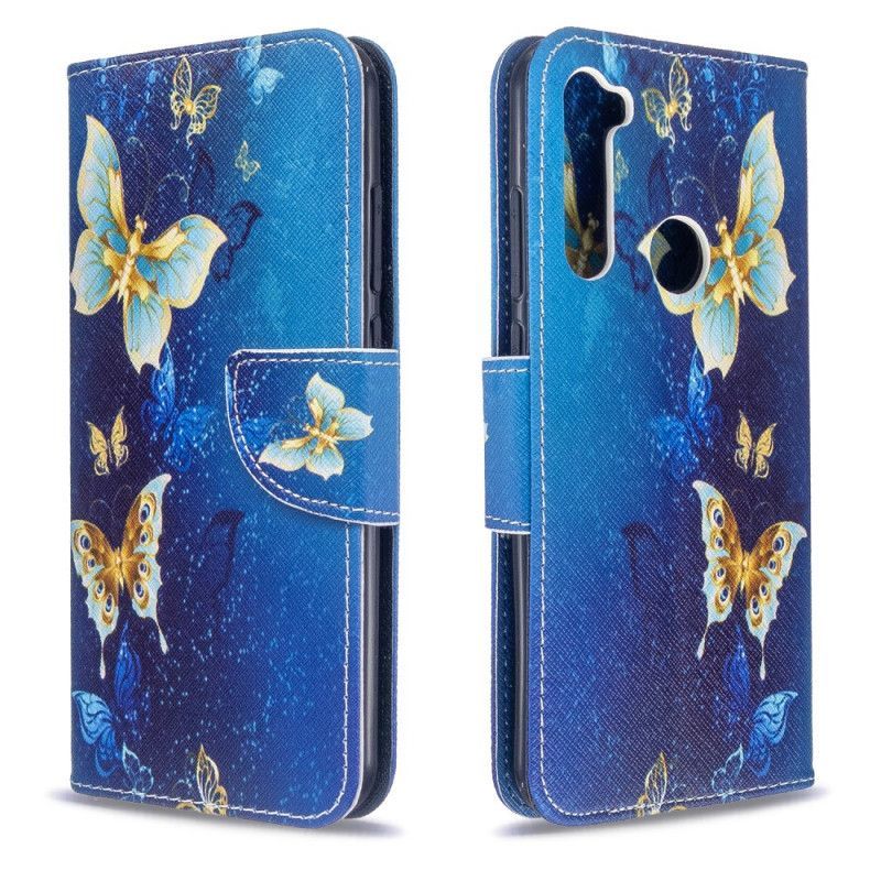 Flipové Pouzdro Xiaomi Redmi Note 8t Zlatí Motýli