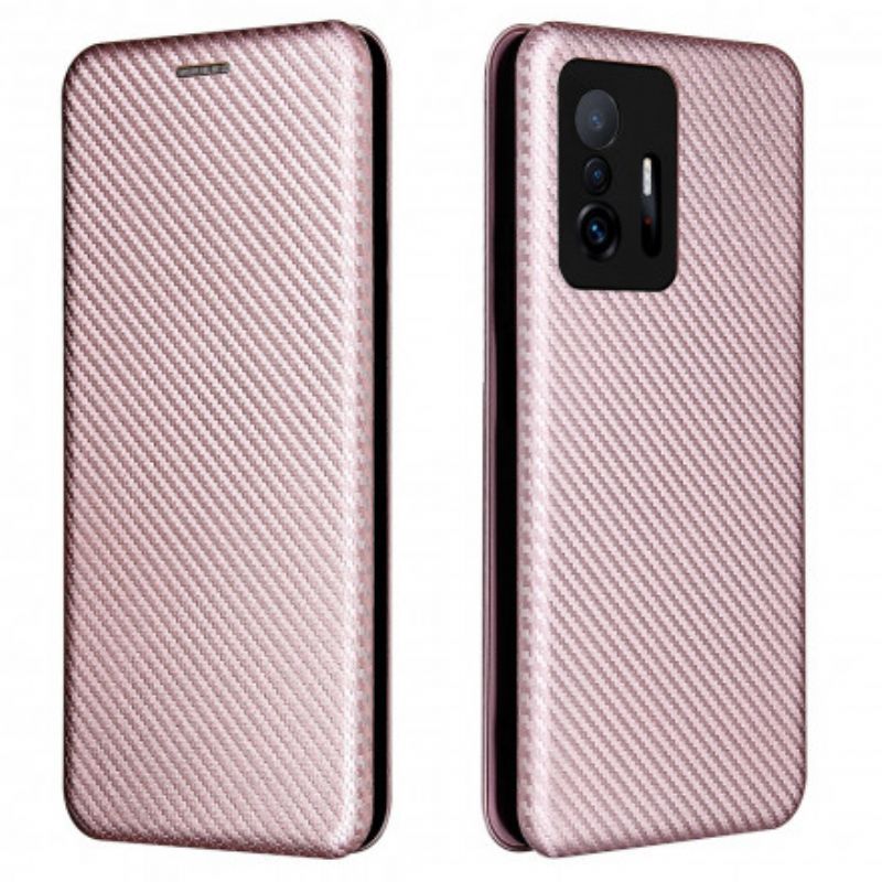 Flipový Kryt Xiaomi 11t / 11t Pro Barevné Uhlíkové Vlákno