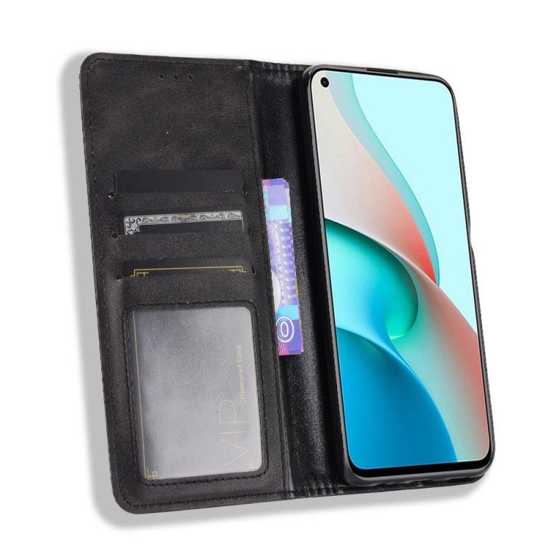 Flipový Kryt Xiaomi Redmi Note 9 5g / Redmi Note 9t 5g Stylizovaný Kožený Efekt