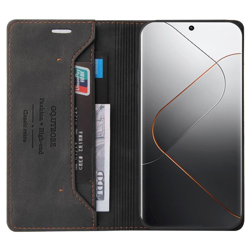Kožené Pouzdro Folio Na Xiaomi 14 Pro Gq.utrobe