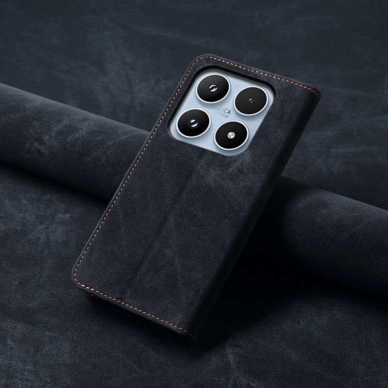 Kožené Pouzdro Folio Na Xiaomi 17 Džínová Textura
