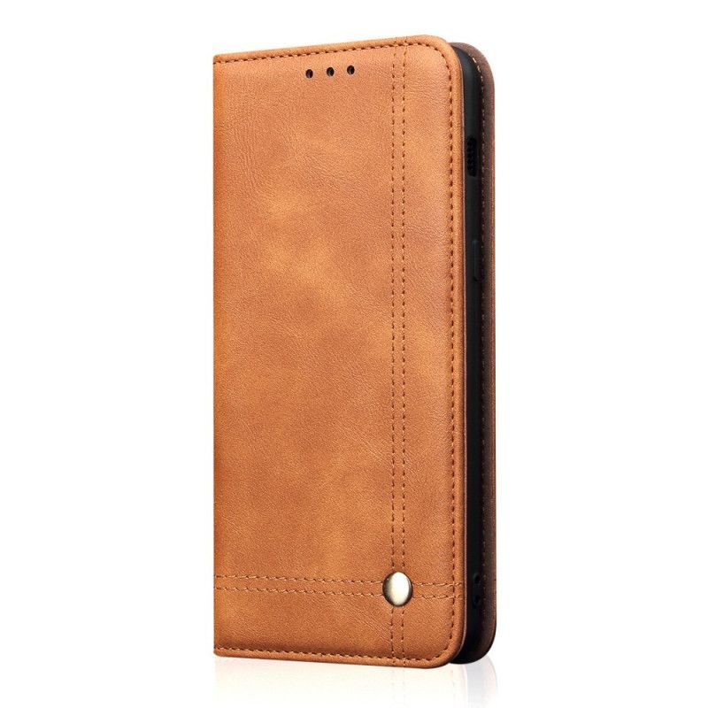 Kožené Pouzdro Folio Na Xiaomi Mi 9 Lite Prošívání S Koženým Efektem
