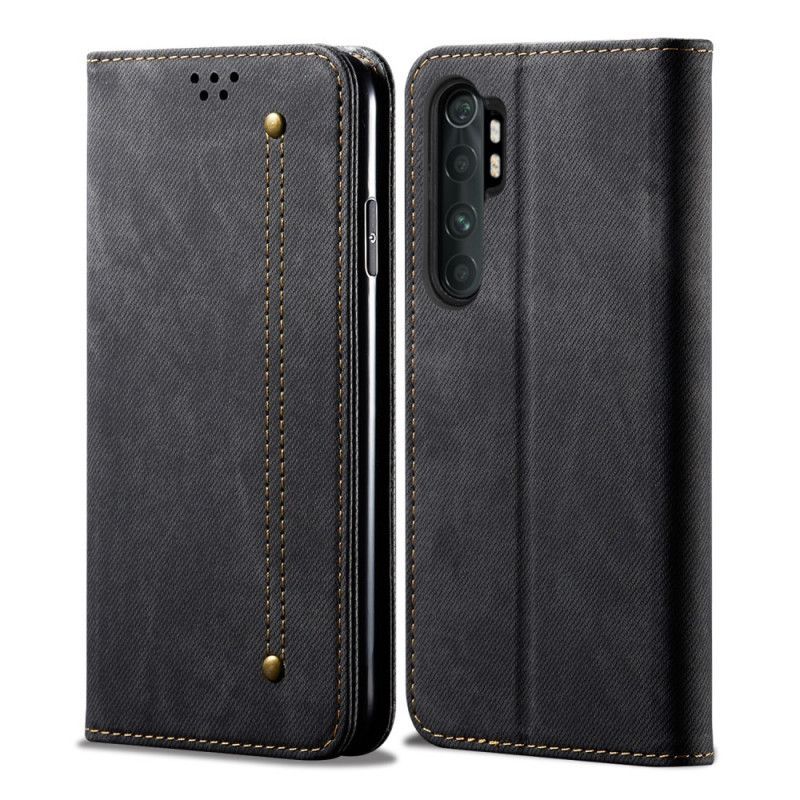 Kožené Pouzdro Folio Na Xiaomi Mi Note 10 Lite Džínová Látka