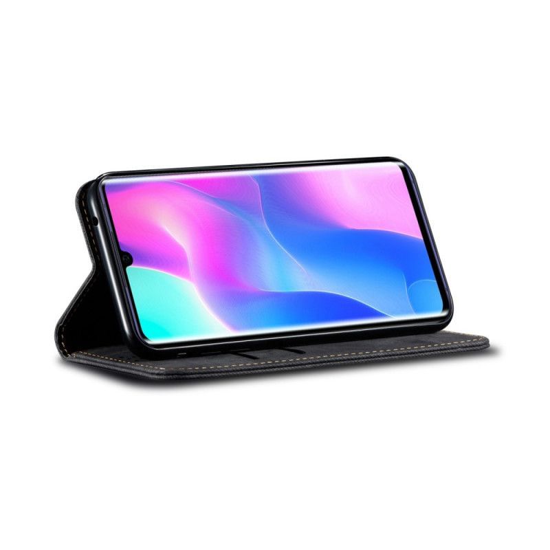 Kožené Pouzdro Folio Na Xiaomi Mi Note 10 Lite Džínová Látka