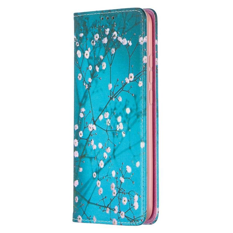 Kožené Pouzdro Folio Na Xiaomi Redmi 9c Kvetoucí Větve