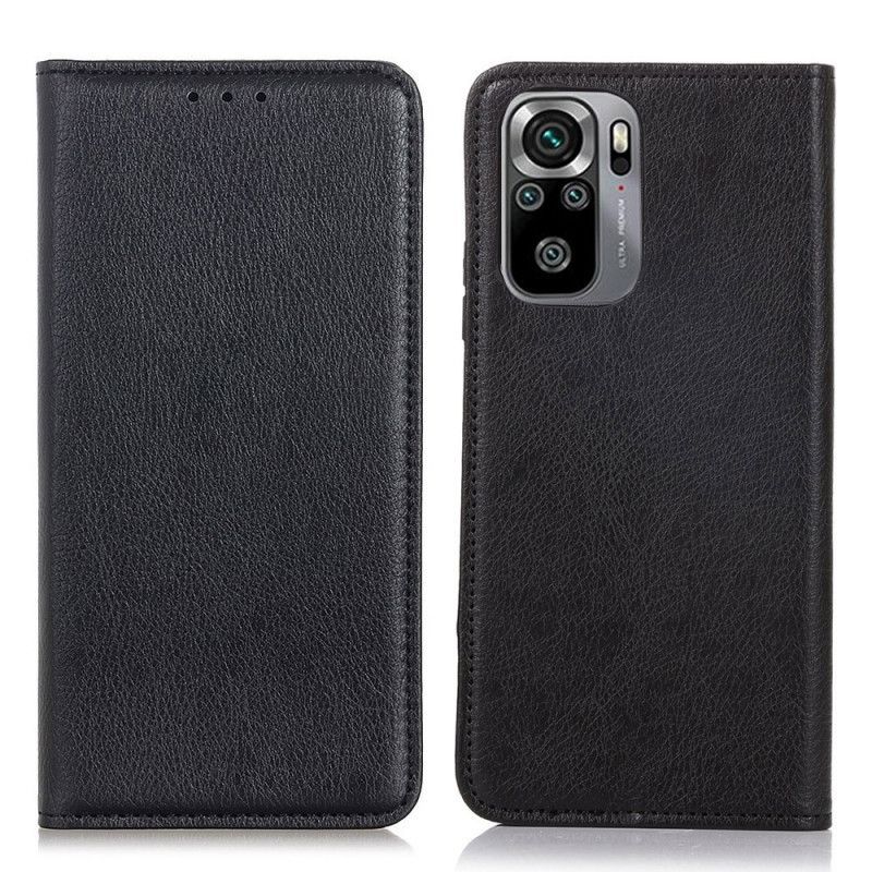 Kožené Pouzdro Folio Na Xiaomi Redmi Note 10 / Note 10s Liči Štípaná Kůže