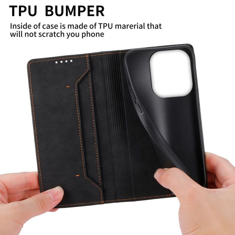 Kožené Pouzdro Folio Na Xiaomi Redmi Note 13 4g Klasický Kožený Efekt