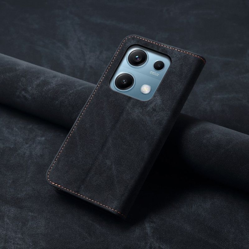 Kožené Pouzdro Folio Na Xiaomi Redmi Note 14s Džínová Látka