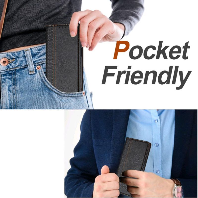 Kožené Pouzdro Folio Na Xiaomi Redmi Note 15 5g Vzorovaná Mřížka