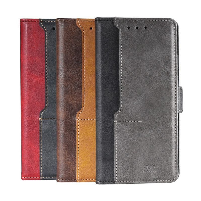 Kožené Pouzdro Folio Poco X3 Dvoubarevný Kožený Styl