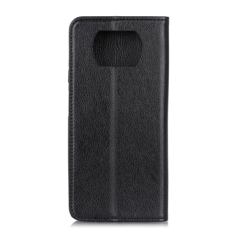 Kožené Pouzdro Folio Poco X3 Prémiová Štípaná Liči Kůže