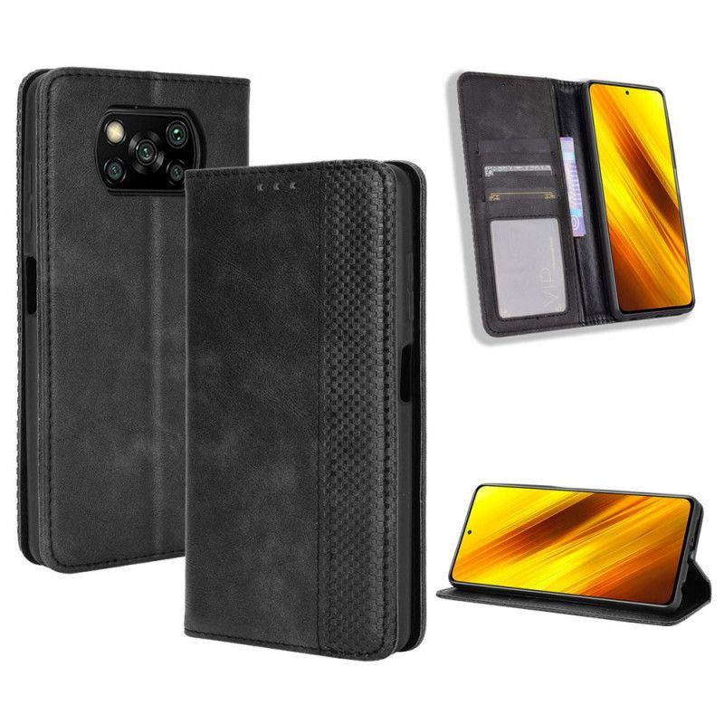 Kožené Pouzdro Folio Poco X3 Stylizovaný Vintage Kožený Efekt