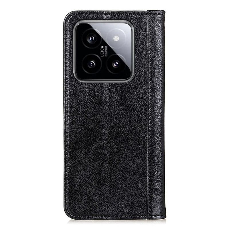 Kožené Pouzdro Folio Xiaomi 14 Pro Štípaná Kůže