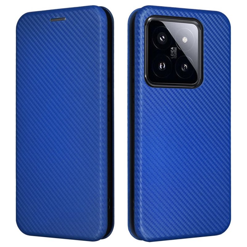 Kožené Pouzdro Folio Xiaomi 14 Uhlíkové Vlákno