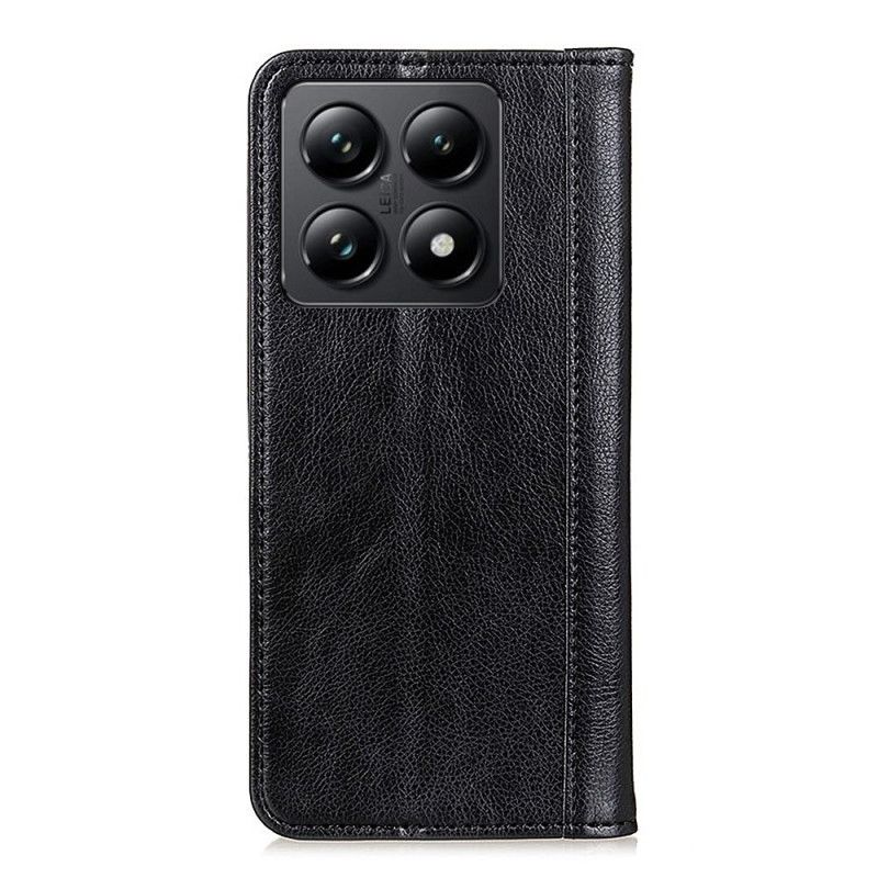Kožené Pouzdro Folio Xiaomi 14t Štípaná Kůže