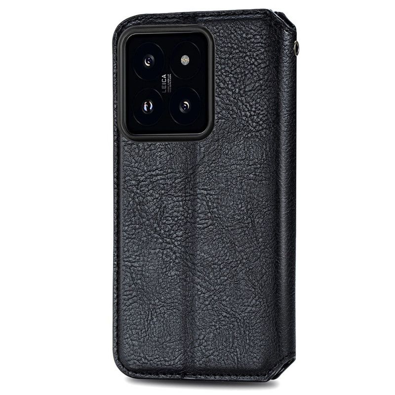 Kožené Pouzdro Folio Xiaomi 14t Vlys S Semišovým Efektem