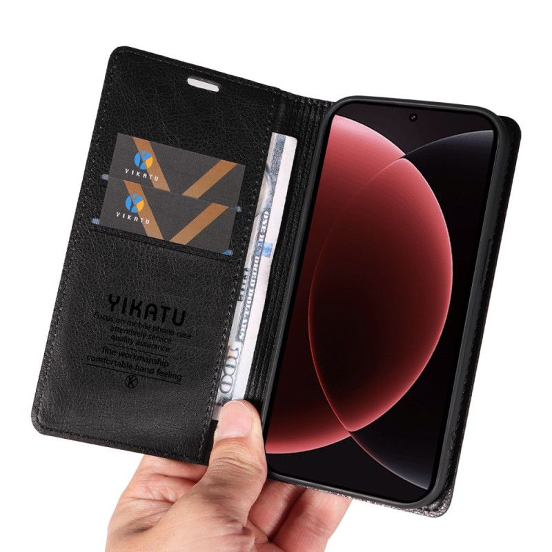 Kožené Pouzdro Folio Xiaomi 15 Ultra Yikatu Liči Umělá Kůže