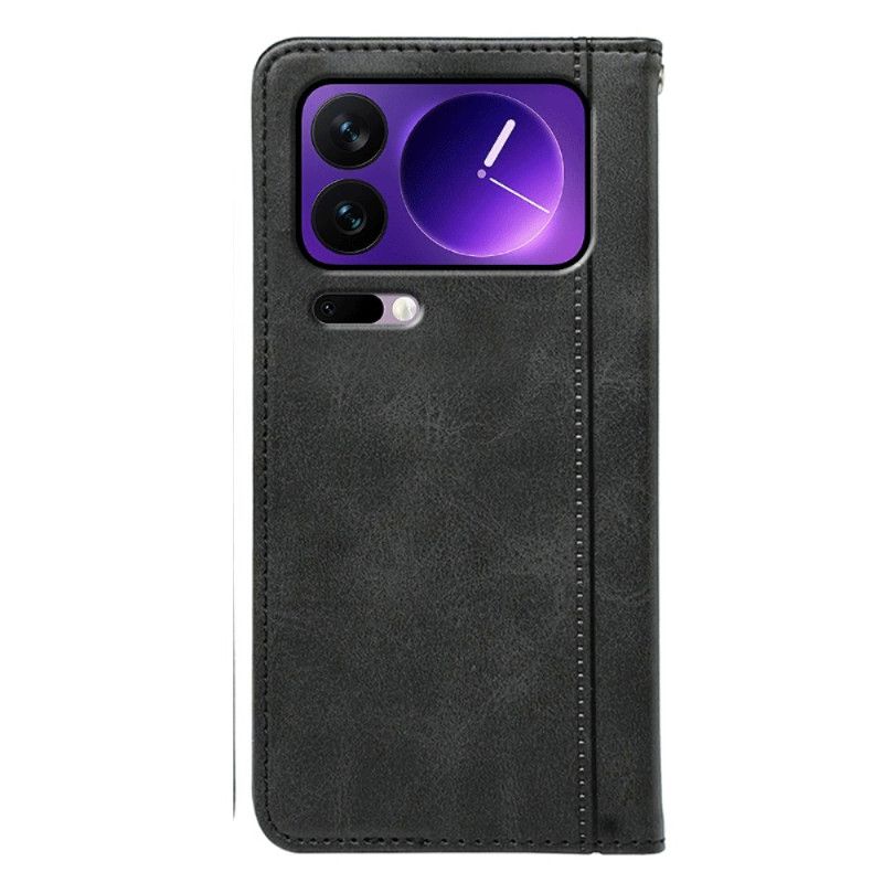 Kožené Pouzdro Folio Xiaomi 17 Pro Max Lemování