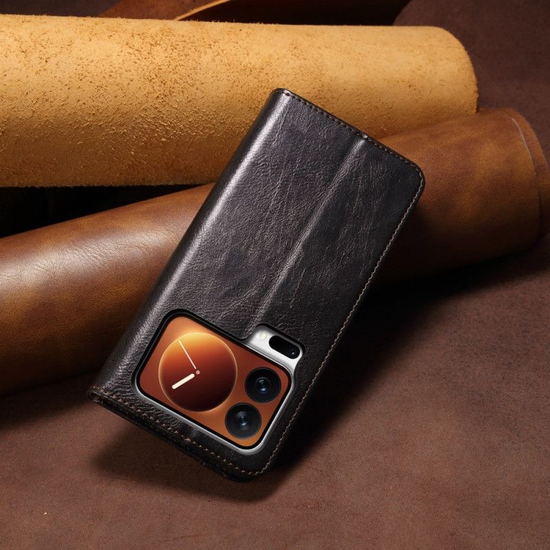 Kožené Pouzdro Folio Xiaomi 17 Pro Voskovaná Umělá Kůže