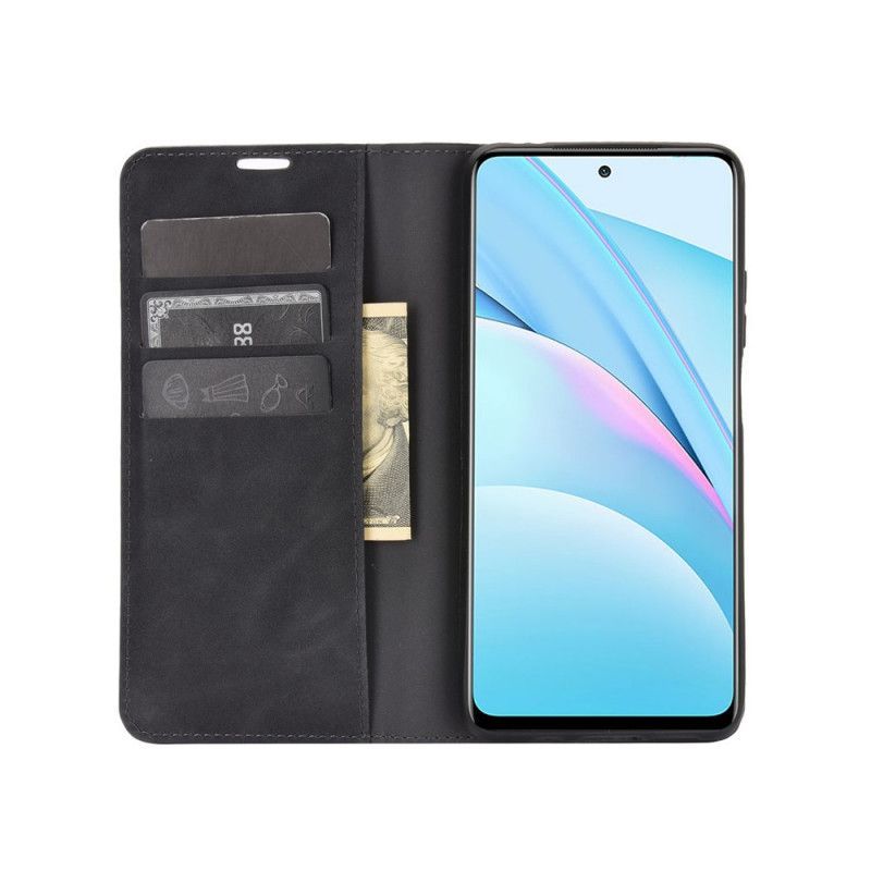 Kožené Pouzdro Folio Xiaomi Mi 10t Lite 5g / Redmi Note 9 Pro 5g Efekt Hedvábné Kůže