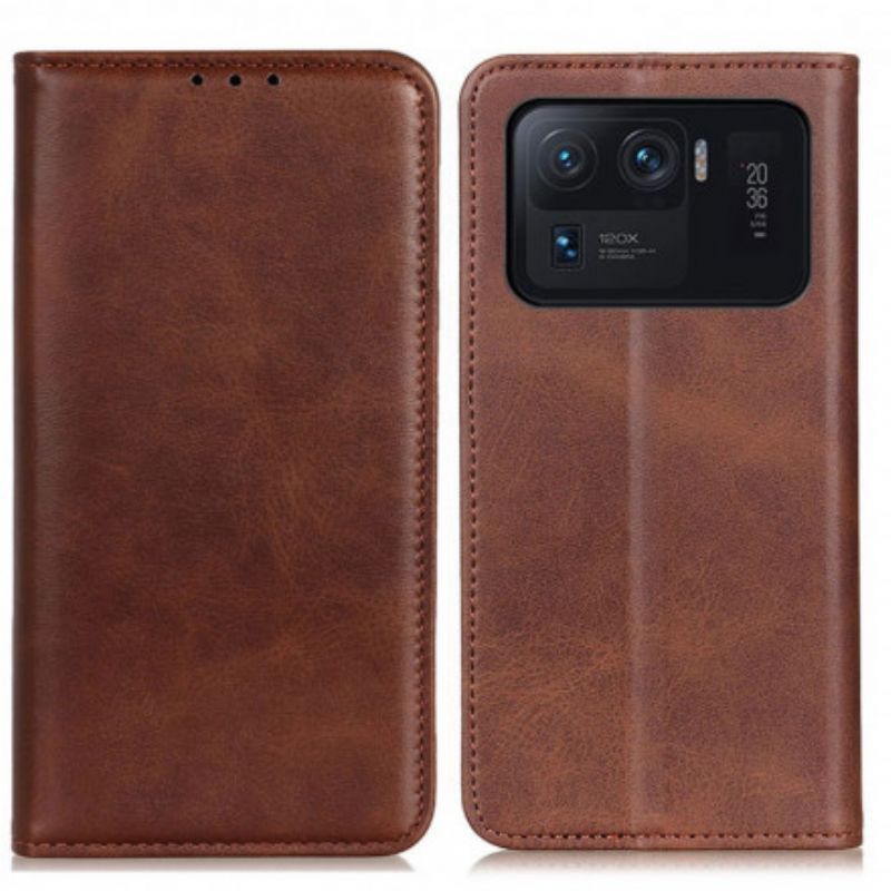 Kožené Pouzdro Folio Xiaomi Mi 11 Ultra Matná Štípenka