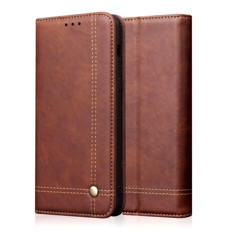 Kožené Pouzdro Folio Xiaomi Mi 9 Švy S Koženým Efektem