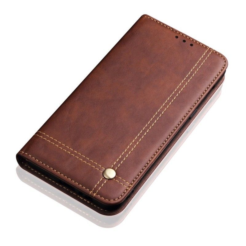 Kožené Pouzdro Folio Xiaomi Mi 9 Švy S Koženým Efektem