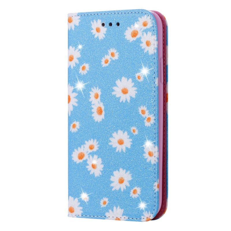 Kožené Pouzdro Folio Xiaomi Mi Note 10 Lite Sedmikrásky