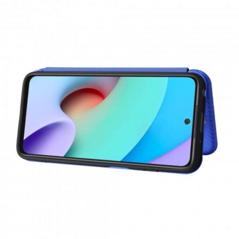 Kožené Pouzdro Folio Xiaomi Redmi 10 Barevný Karbonový Silikon
