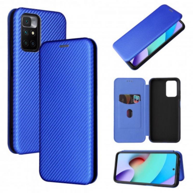 Kožené Pouzdro Folio Xiaomi Redmi 10 Barevný Karbonový Silikon
