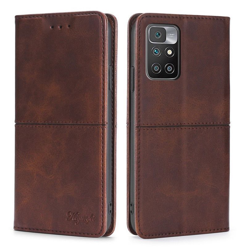 Kožené Pouzdro Folio Xiaomi Redmi 10 Kožený Šev