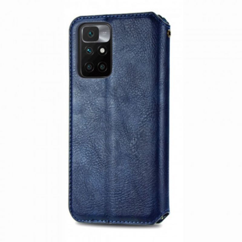 Kožené Pouzdro Folio Xiaomi Redmi 10 Kůže S Diamantovou Texturou