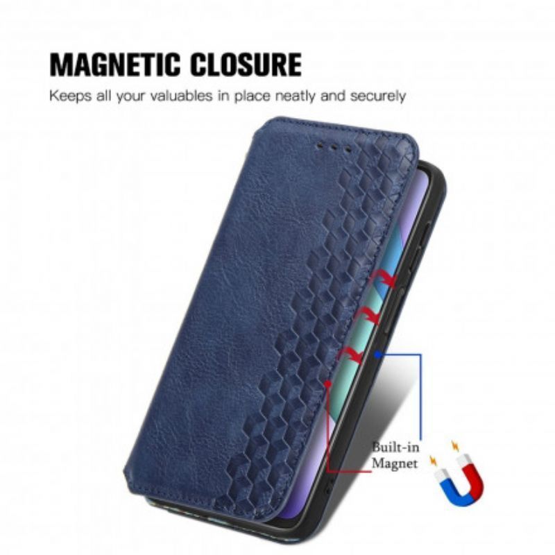 Kožené Pouzdro Folio Xiaomi Redmi 10 Kůže S Diamantovou Texturou
