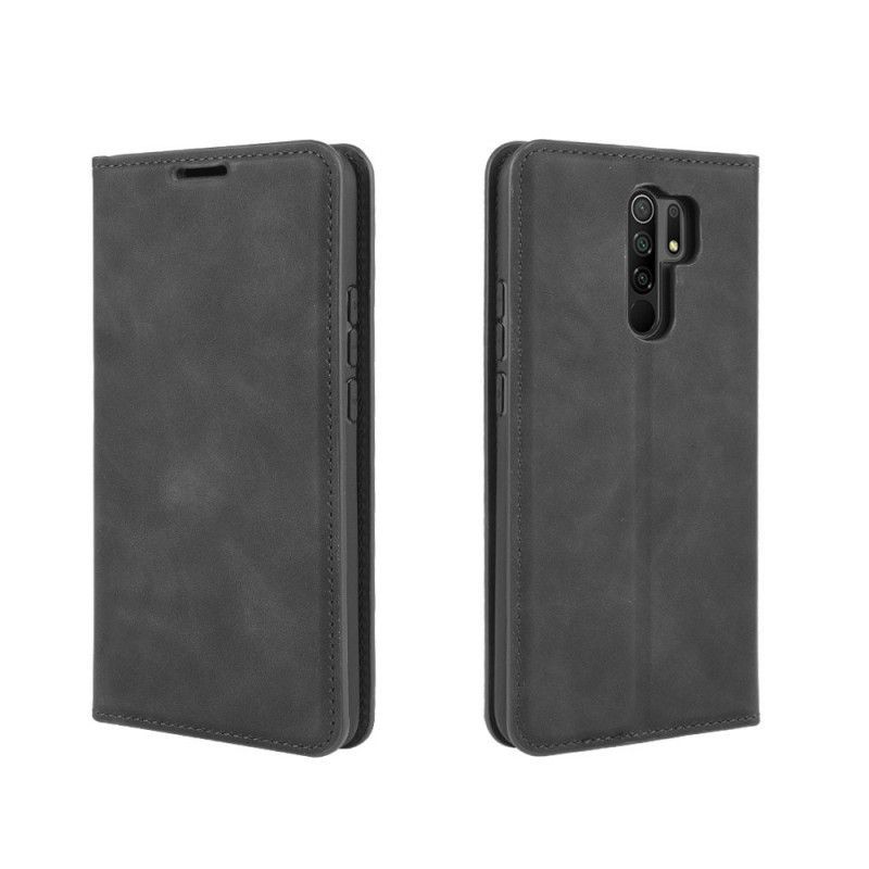 Kožené Pouzdro Folio Xiaomi Redmi 9 Efekt Měkké Kůže