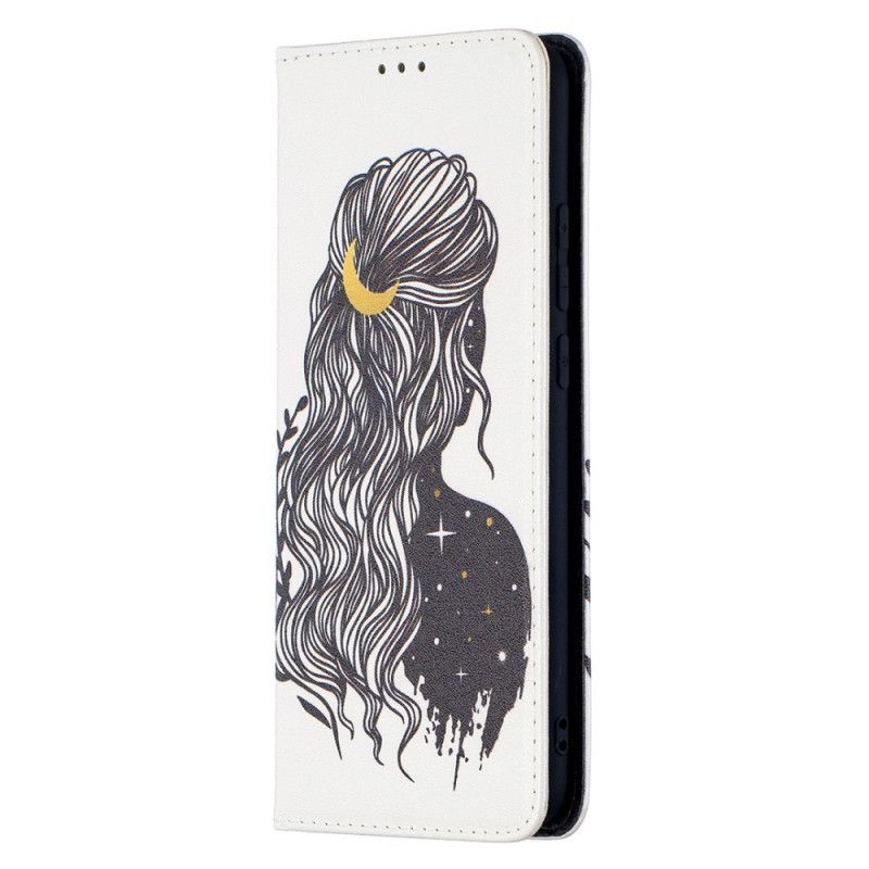 Kožené Pouzdro Folio Xiaomi Redmi 9c Krásné Vlasy